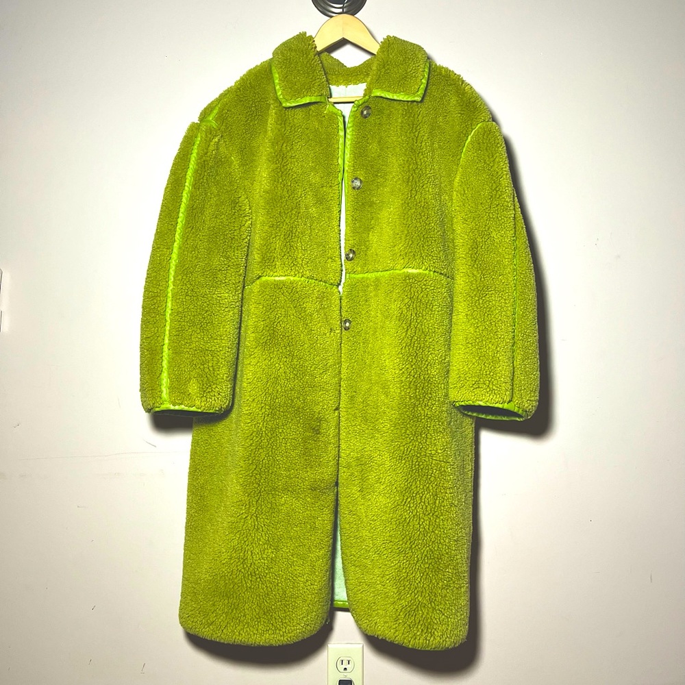Something Navy Coat; Green *Reversible* Faux Shearling